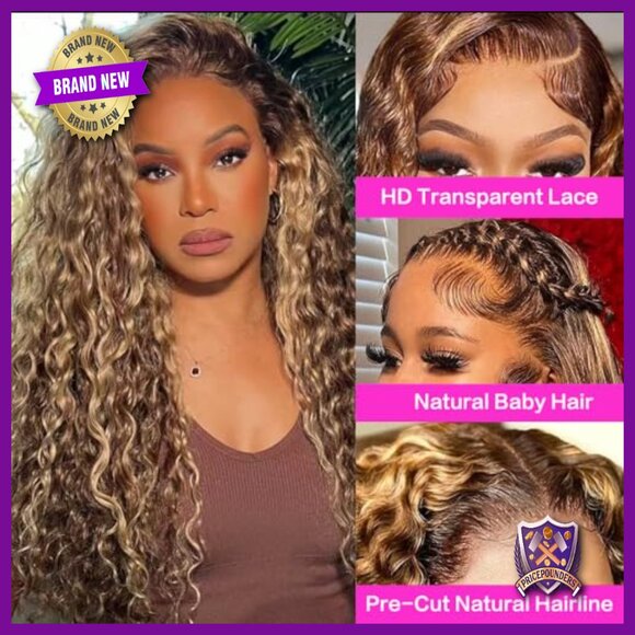 30 Inch Human Hair Lace Front Wig Glueless Deep Wave Bohemian Style main image 4